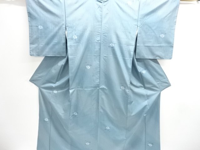 JAPANESE KIMONO / ANTIQUE KIMONO / SILK / TSUMUGI / WOVEN FLOWER